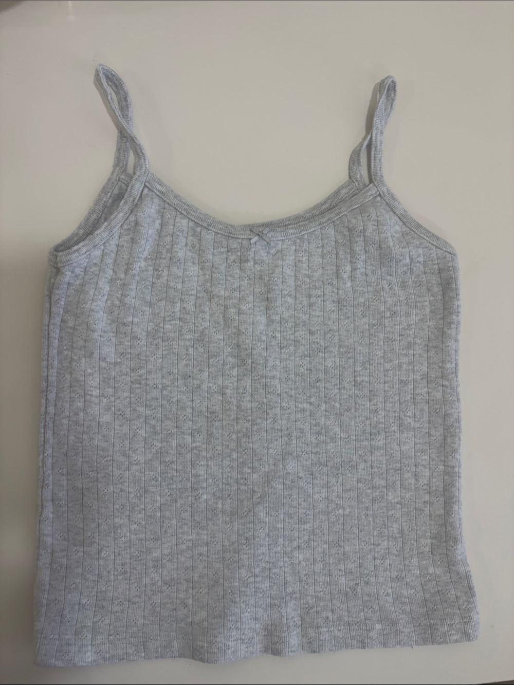 Brandy Melville Ribbed Light Gray Tamk